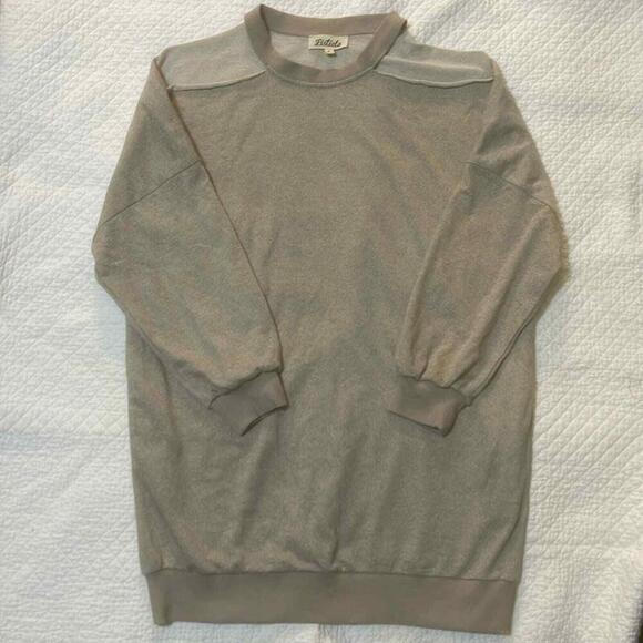 Listicale open shoulder tan oversized sweatshirt - Picture 1 of 2